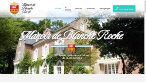 Page d’accueil du site Manoir de Blanche Roche.